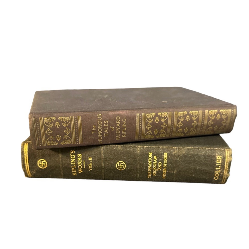 1931 The Humorous Tales Of Rudyard Kipling Works II Home Decor Staging Book Lot
